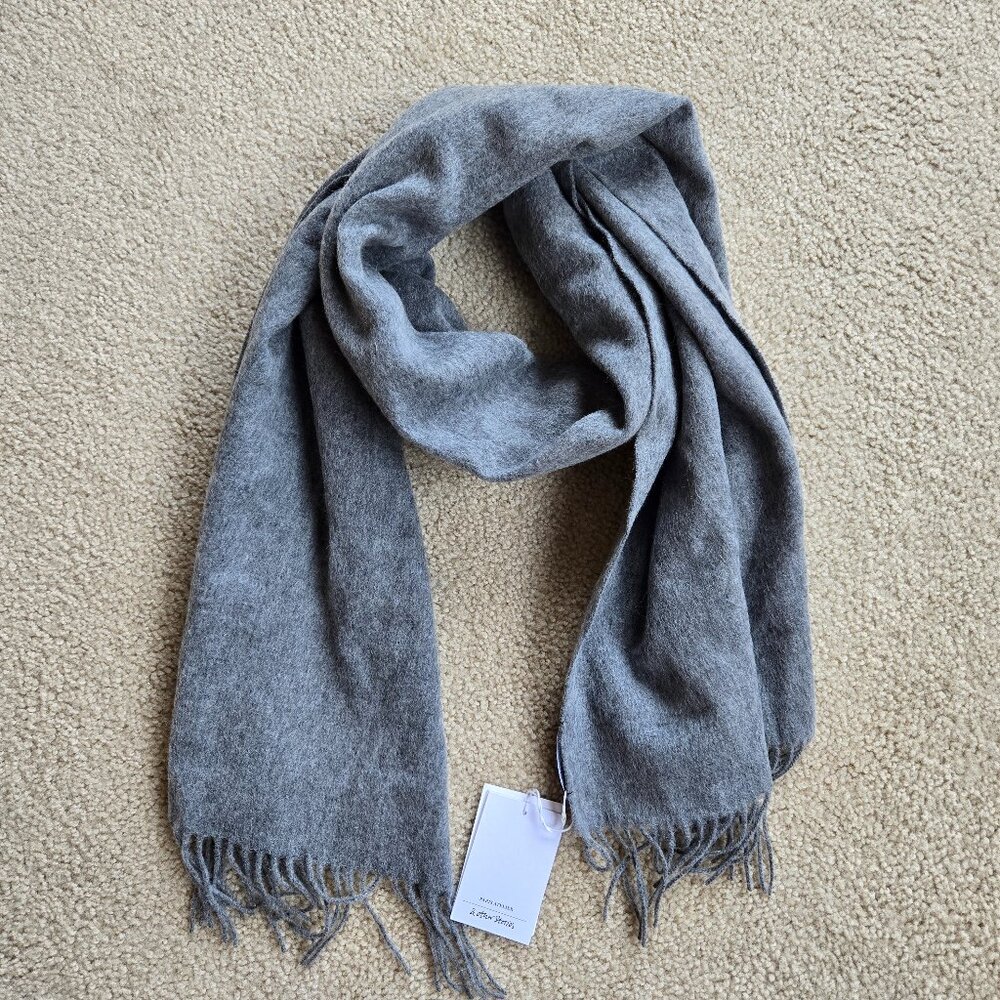 NWT 100% Wool Paris Atelier & Other Stories Grey Scarf